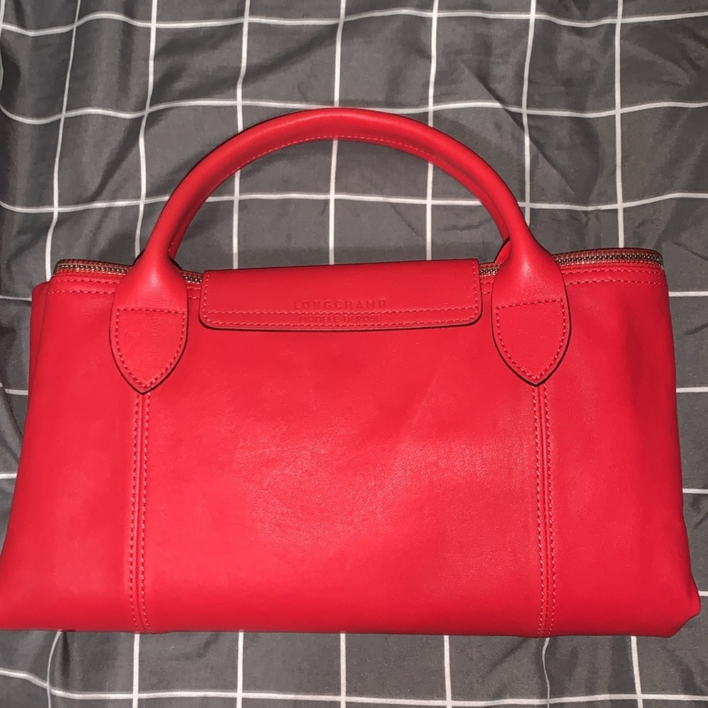 Brand New Le Pliage Cuir Pokemon Red Leather Travel Bag (NWOT) - Picture 6 of 15